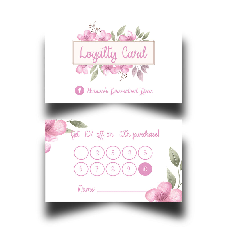 Personalised Floral Themed Loyalty Cards 1