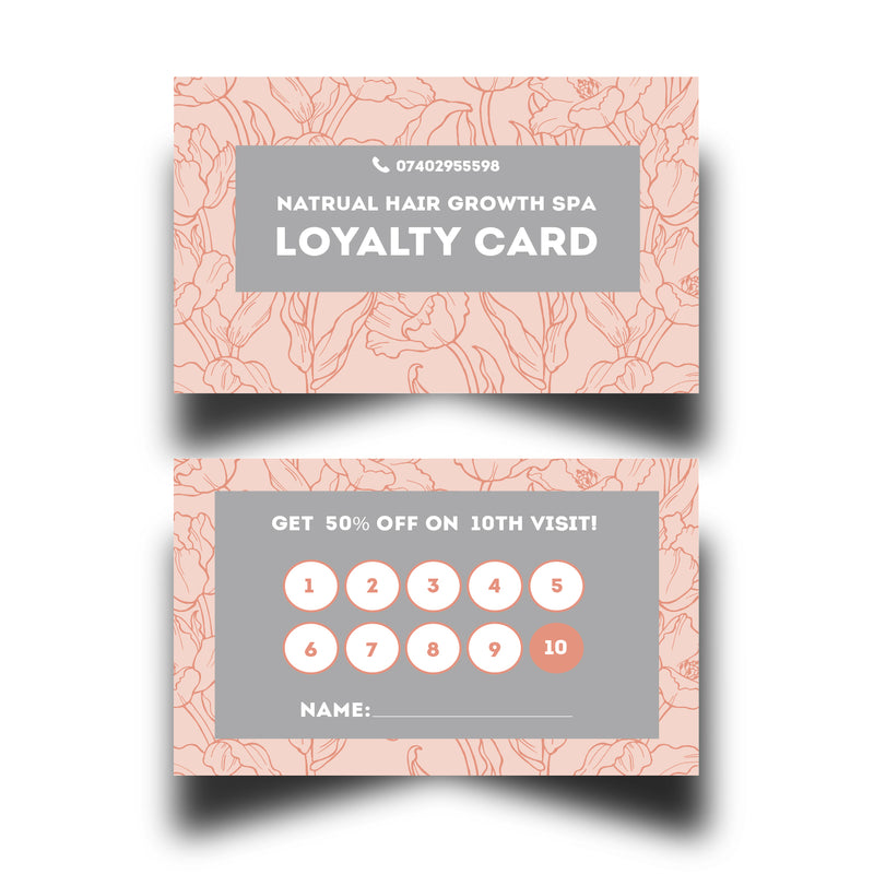 Personalised Floral Themed Loyalty Cards 3