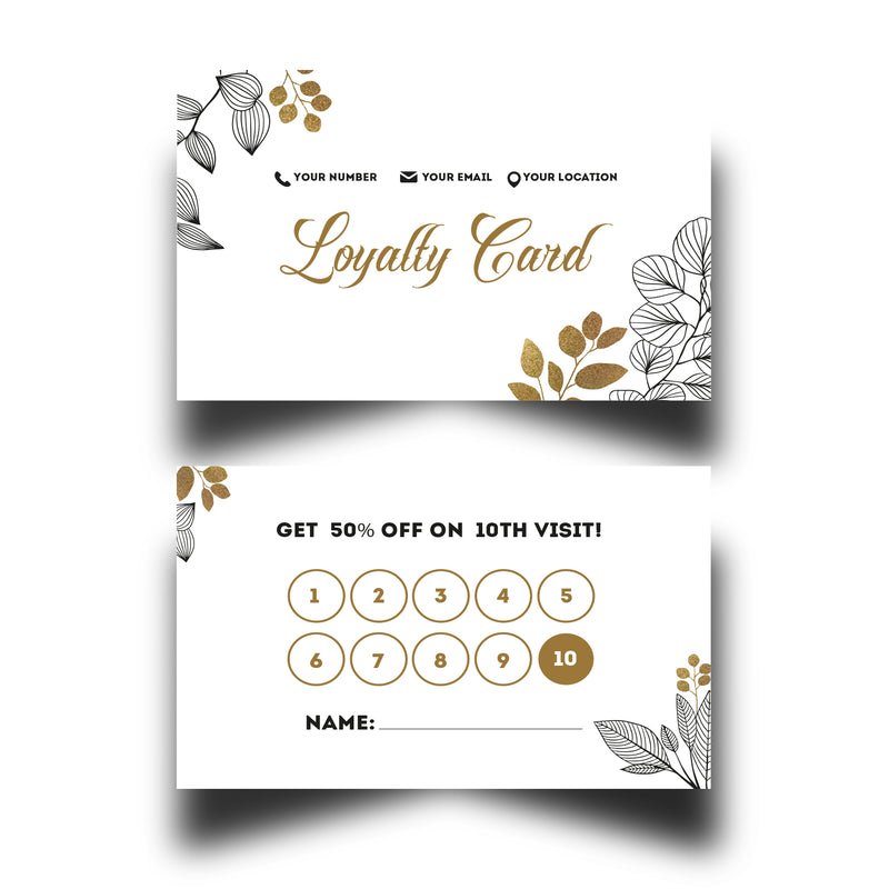 Personalised Floral Themed Loyalty Cards 4