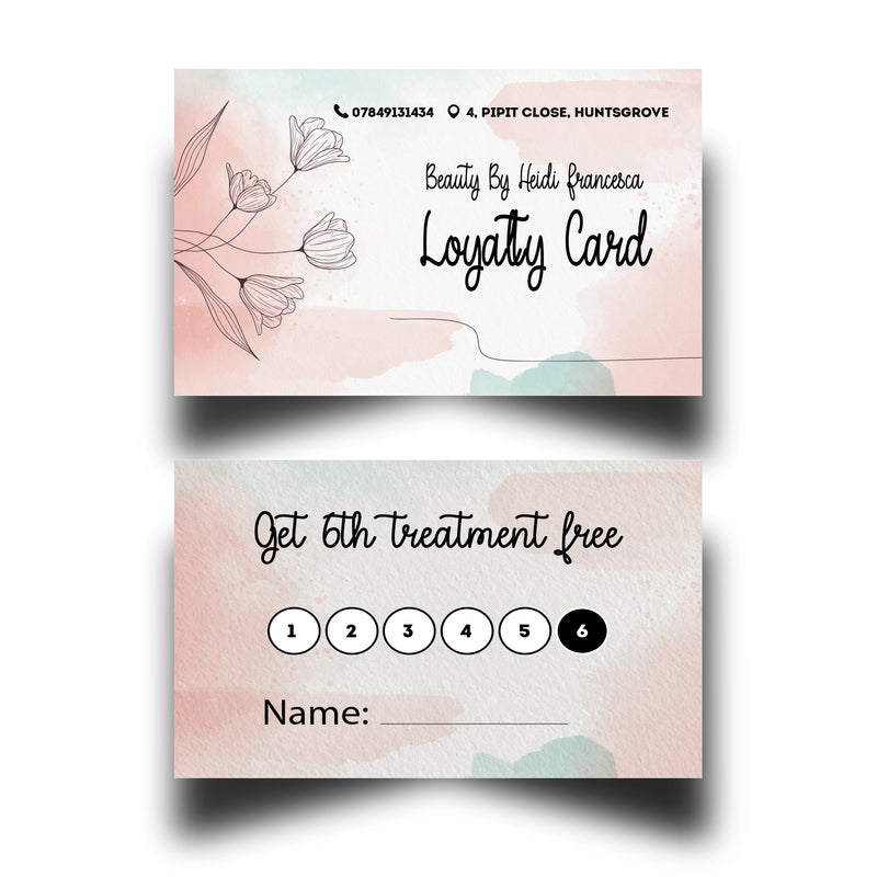 Personalised Floral Themed Loyalty Cards 5