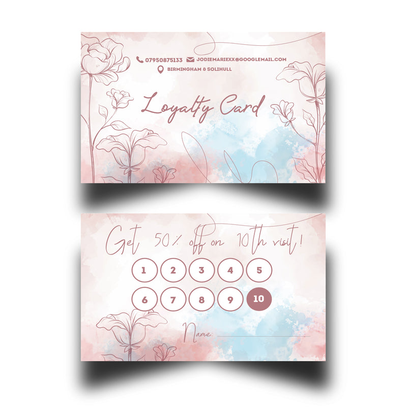 Personalised Floral Themed Loyalty Cards 6