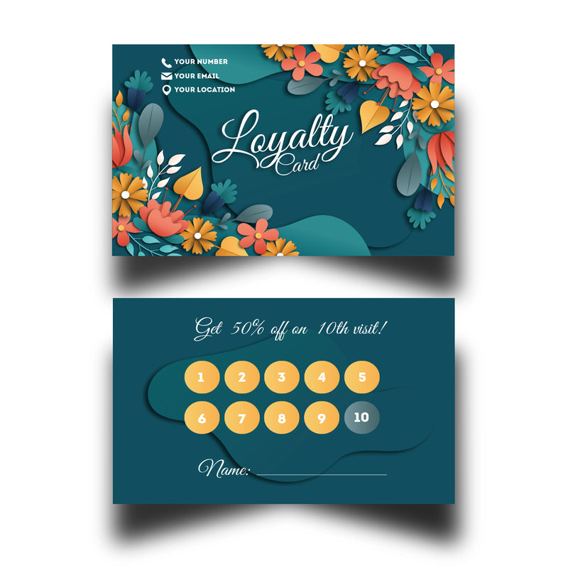 Personalised Floral Themed Loyalty Cards 7