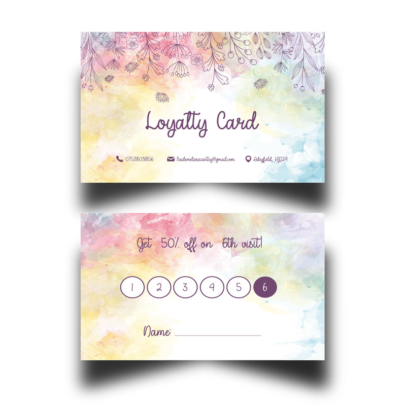 Personalised Floral Themed Loyalty Cards 8