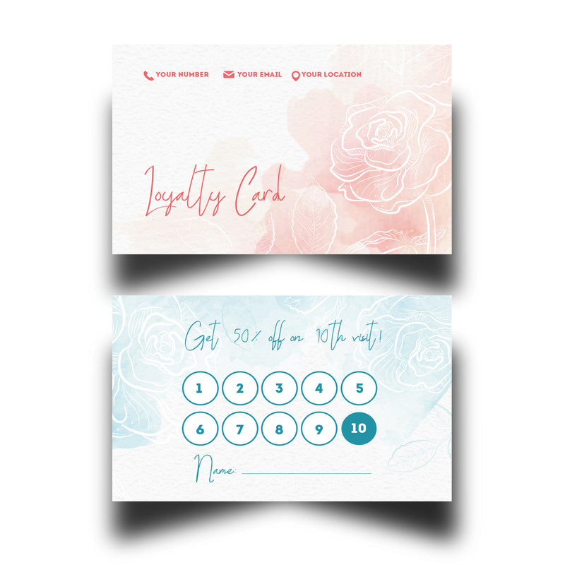 Personalised Floral Themed Loyalty Cards 9