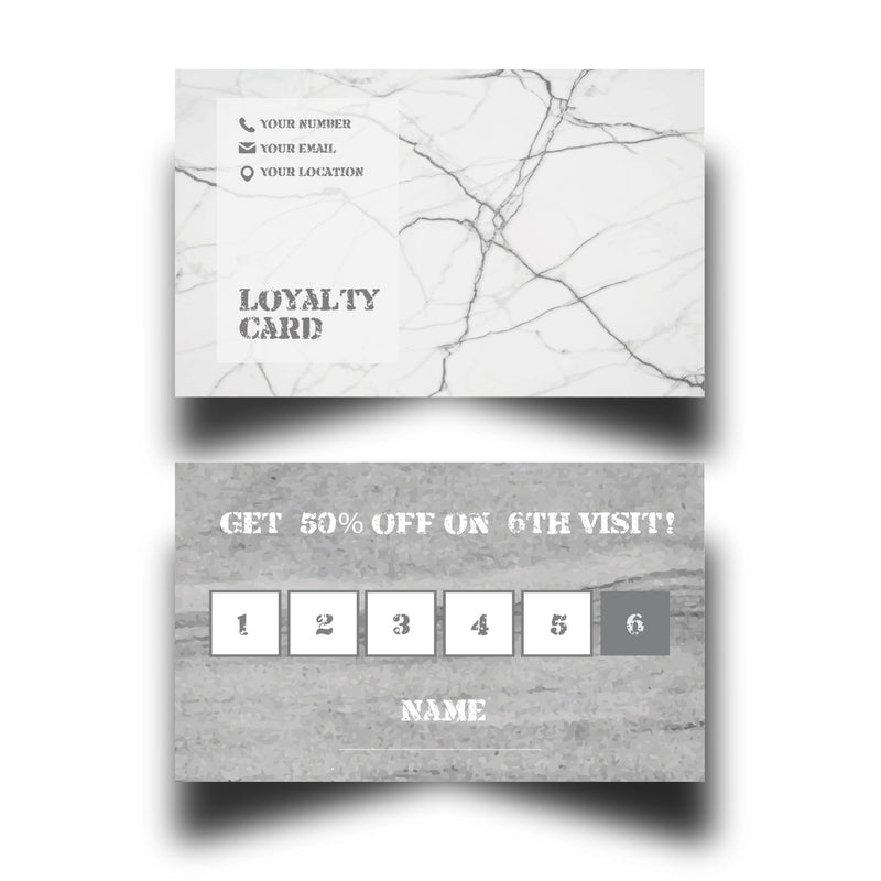 Personalised Marble Themed Loyalty Cards 10