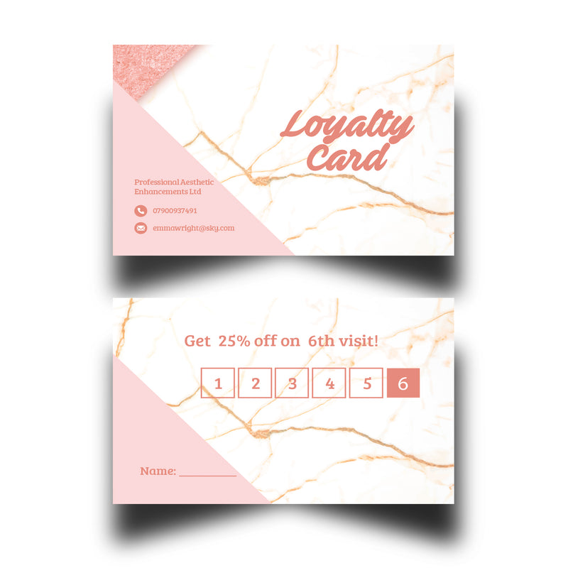 Personalised Marble Themed Loyalty Cards 1