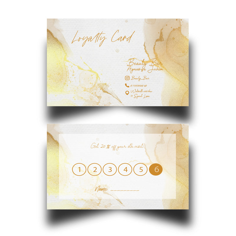 Personalised Marble Themed Loyalty Cards 4
