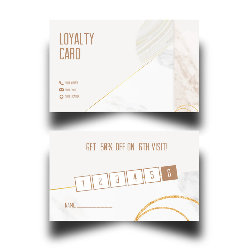 Personalised Marble Themed Loyalty Cards 5