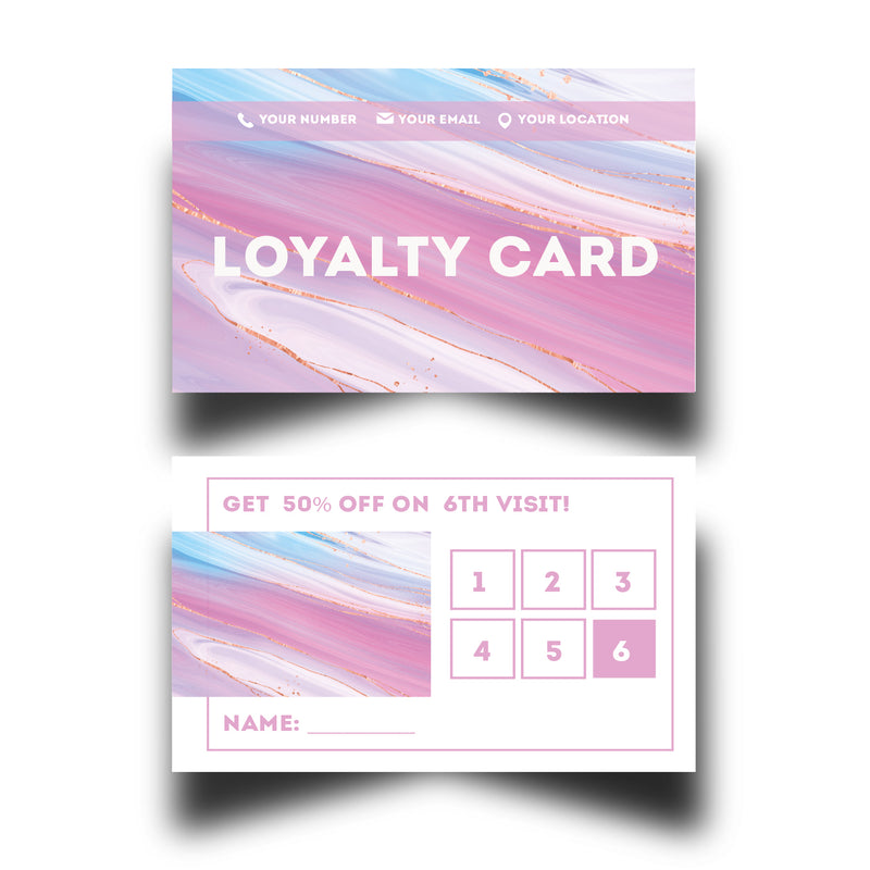 Personalised Marble Themed Loyalty Cards 7