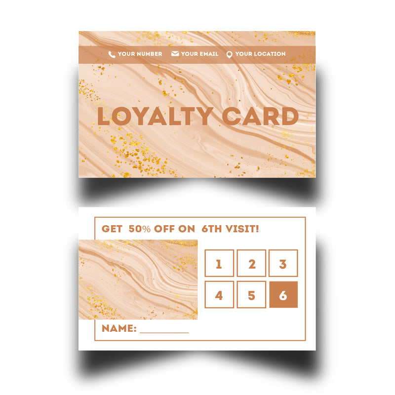 Personalised Marble Themed Loyalty Cards 8
