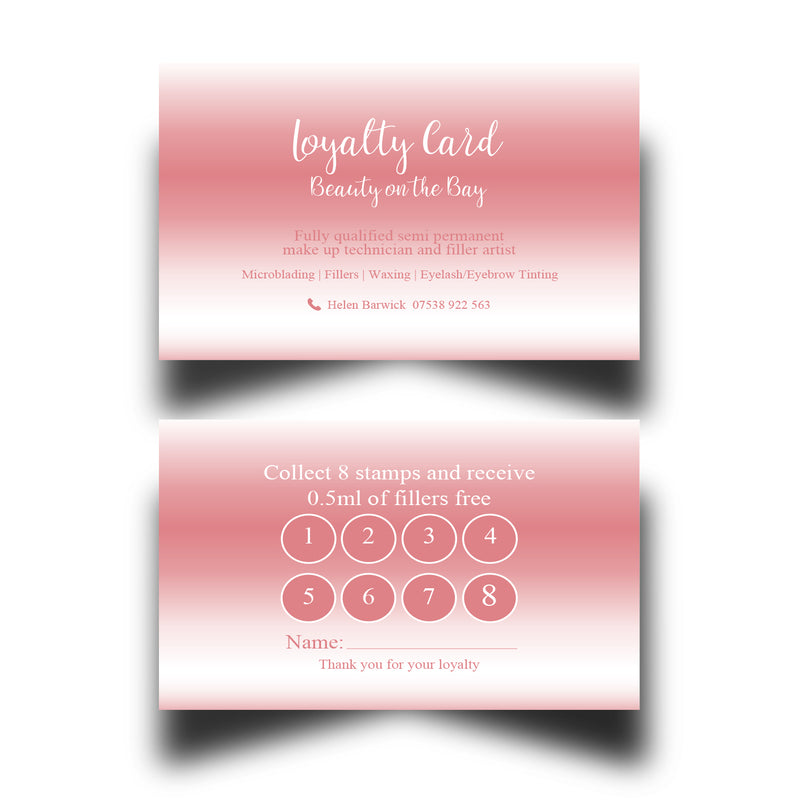 Personalised Rosegold Themed Loyalty Cards 1
