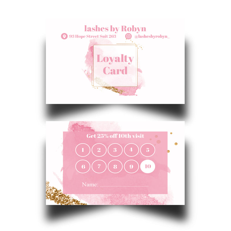 Personalised Rosegold Themed Loyalty Cards 2