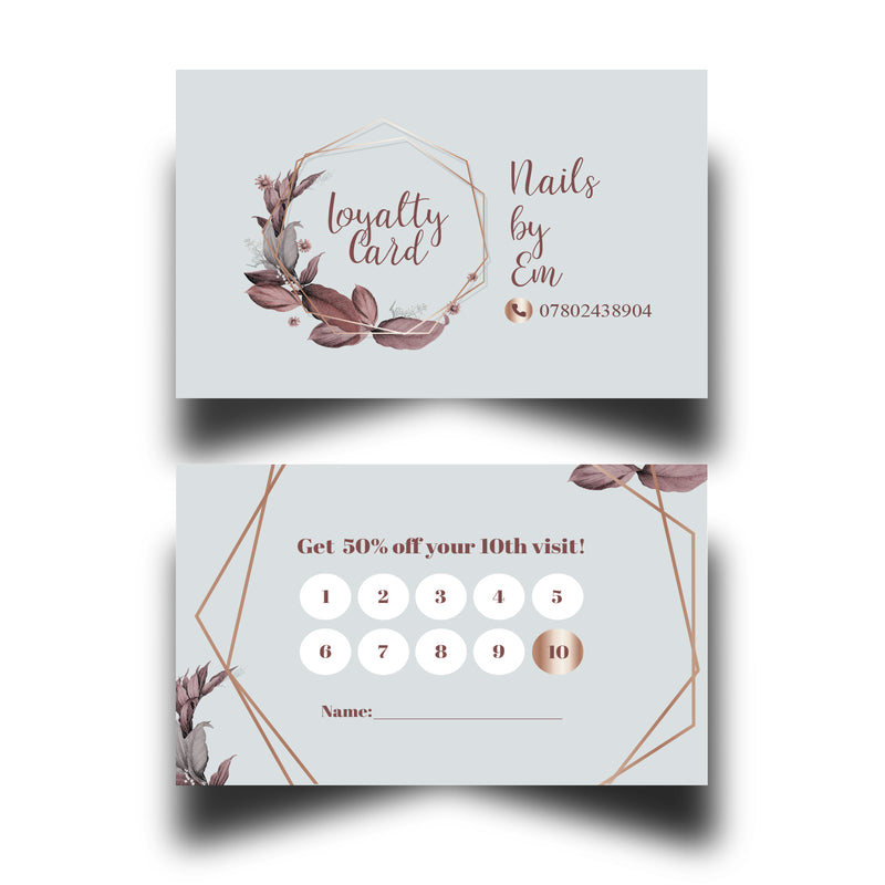 Personalised Rosegold Themed Loyalty Cards 4
