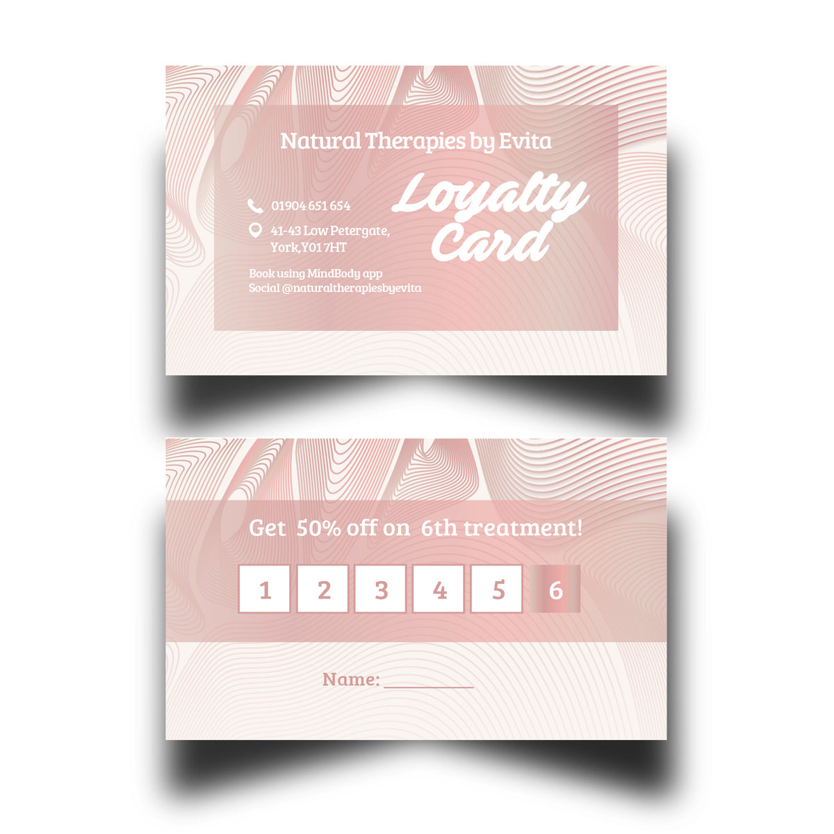 Personalised Rosegold Themed Loyalty Cards 6
