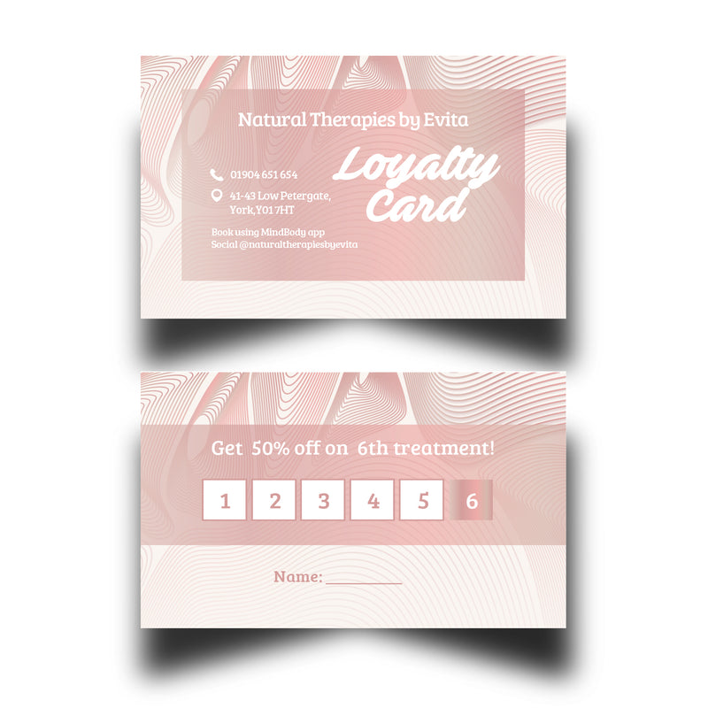 Personalised Rosegold Themed Loyalty Cards 6
