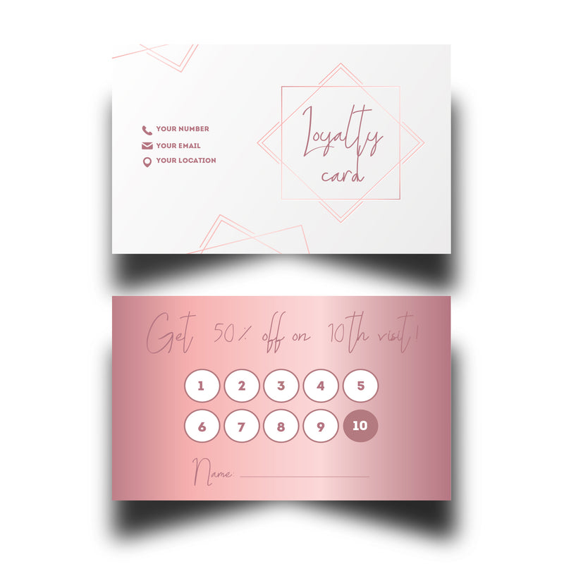 Personalised Rosegold Themed Loyalty Cards 8