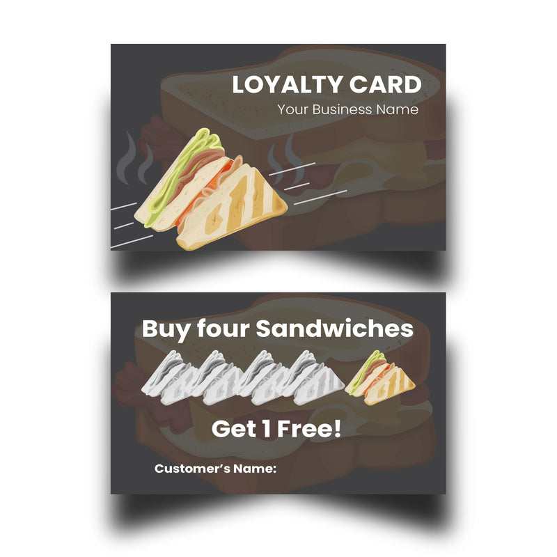 Personalised Sandwich Loyalty Cards 10
