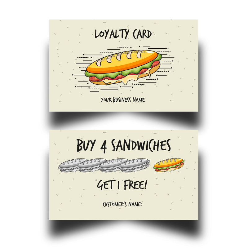 Personalised Sandwich Loyalty Cards 7