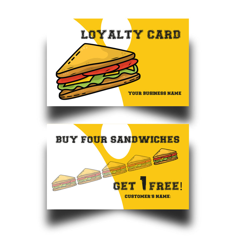 Personalised Sandwich Loyalty Cards 8