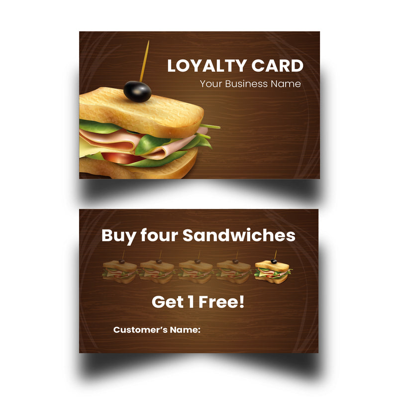 Personalised Sandwich Loyalty Cards 9