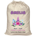 Personalised Unicorn Santa Sack XL - 105 Custom Name