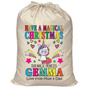 Personalised Unicorn Santa Sack XL - 108 Custom Name
