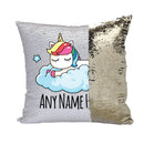 Unicorn Design 1 Personalised Gold Magic Cushion including cushion insert