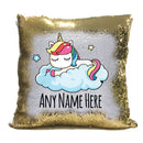 Unicorn Design 1 Personalised Gold Magic Cushion including cushion insert