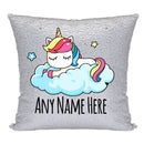 Unicorn Design 1 Personalised Gold Magic Cushion including cushion insert