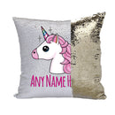 Unicorn Design 2 Personalised Gold Magic Cushion including cushion insert