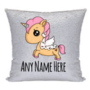 Unicorn Design 3 Personalised Gold Magic Cushion including cushion insert