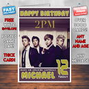 Personalised 2pm 1 INSPIRED THEME Music Birthday Card (SA)