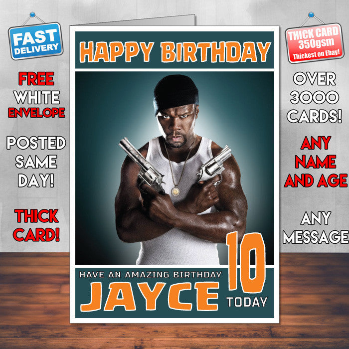 Personalised 50 Cent 1 Celebrity Inspired Style Birthday Card (SA)