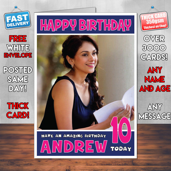 Personalised Aditi Rao 2 Bollywood Inspired Style Birthday Card (SA)