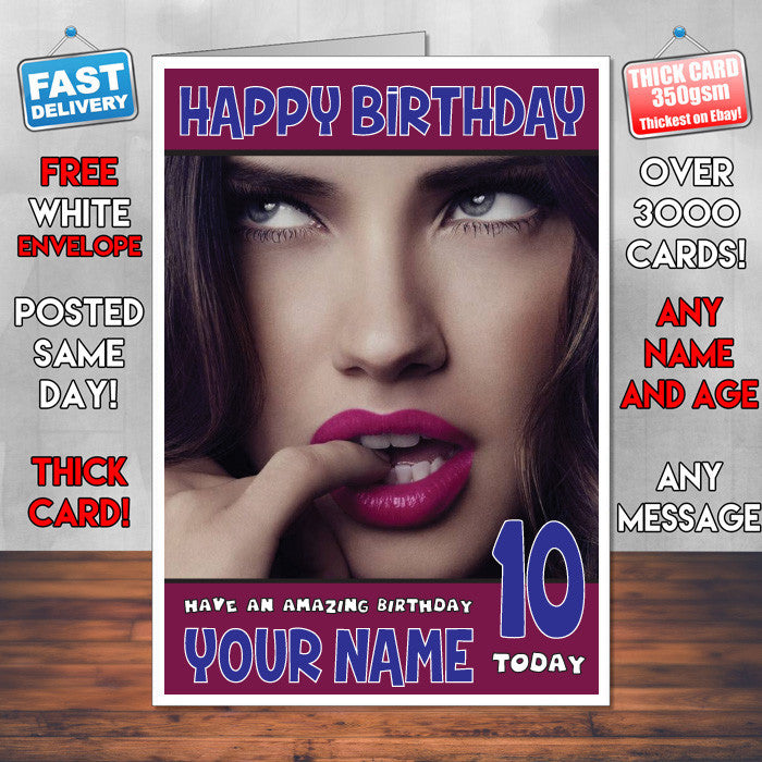 Personalised Adriana Lima 2 INSPIRED THEME Celebrity Birthday Card (SA)