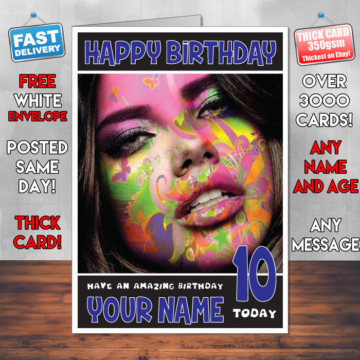 Personalised Adriana Lima 8 INSPIRED THEME Celebrity Birthday Card (SA)