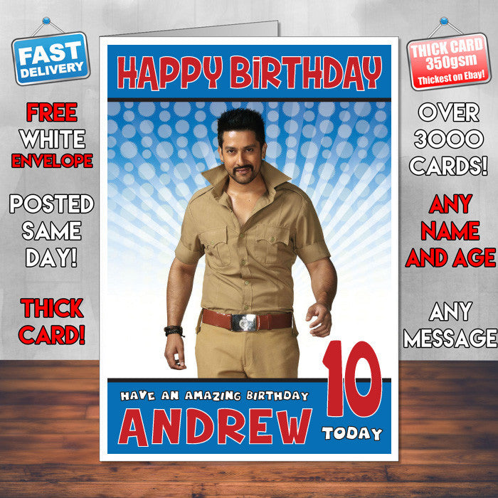 Personalised Aftab Shivdasani Bollywood Inspired Style Birthday Card (SA)