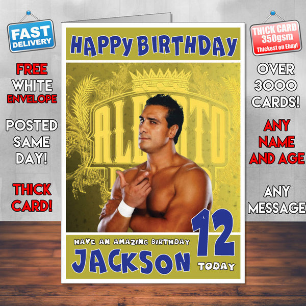 Personalised Alberto Del Rio 2 WWE Inspired Style Birthday Card (SA)