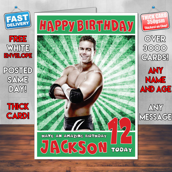 Personalised Alex Riley WWE Inspired Style Birthday Card (SA)