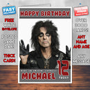 Personalised Alice Cooper 1 INSPIRED THEME Music Birthday Card (SA)