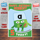 Personalised Alphablocks 1 Style Theme Personalised Kidshows Birthday Card (SA)
