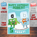 Personalised Alphablocks 4 Style Theme Personalised Kidshows Birthday Card (SA)