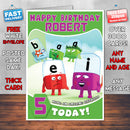 Personalised Alphablocks 5 Style Theme Personalised Kidshows Birthday Card (SA)