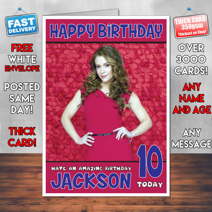 Personalised Alyssa Milano 7 INSPIRED THEME Celebrity Birthday Card (SA)