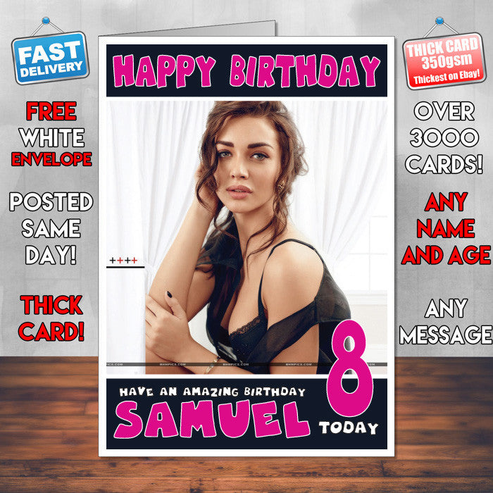 Personalised Amy Jackson Bollywood Inspired Style Birthday Card (SA)