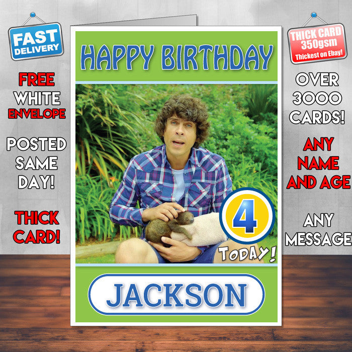 Personalised Andy's Baby Animals 4 Style Theme Personalised Kidshows Birthday Card (SA)