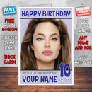 Personalised Angelina Jolie 3 INSPIRED THEME Celebrity Birthday Card (SA)