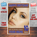 Personalised Angelina Jolie 6 INSPIRED THEME Celebrity Birthday Card (SA)