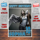 Personalised Angels Wings Celebrity Inspired Style Birthday Card (SA)
