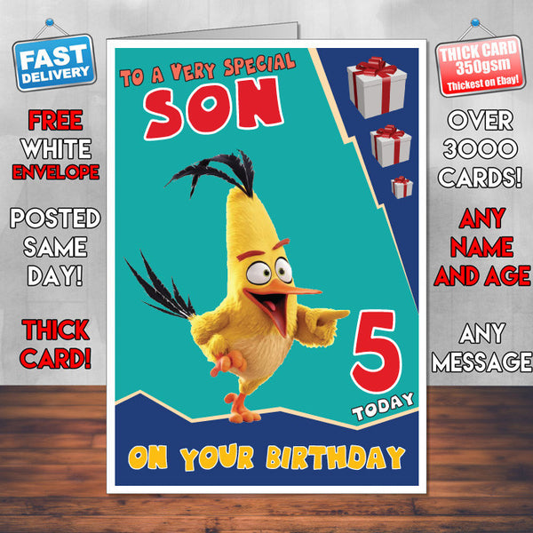 Personalised Angry Bird 2 Birthday Card (SA)
